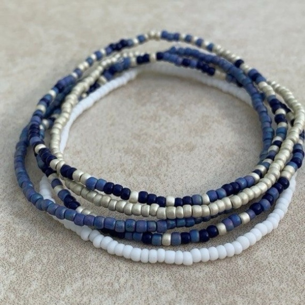 Blue and Gold Multi-Strand Bracelet Set